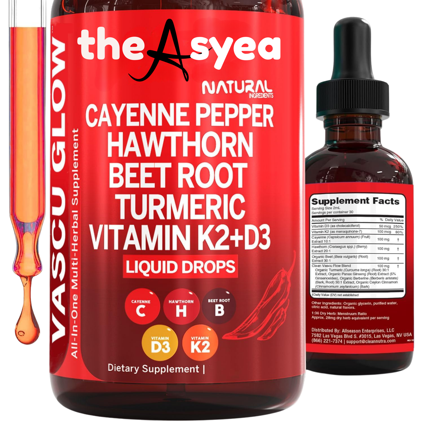 Cayenne Pepper & Herbal Wellness Drops – Vitamins D3 K2, Ginseng, Turmeric & More